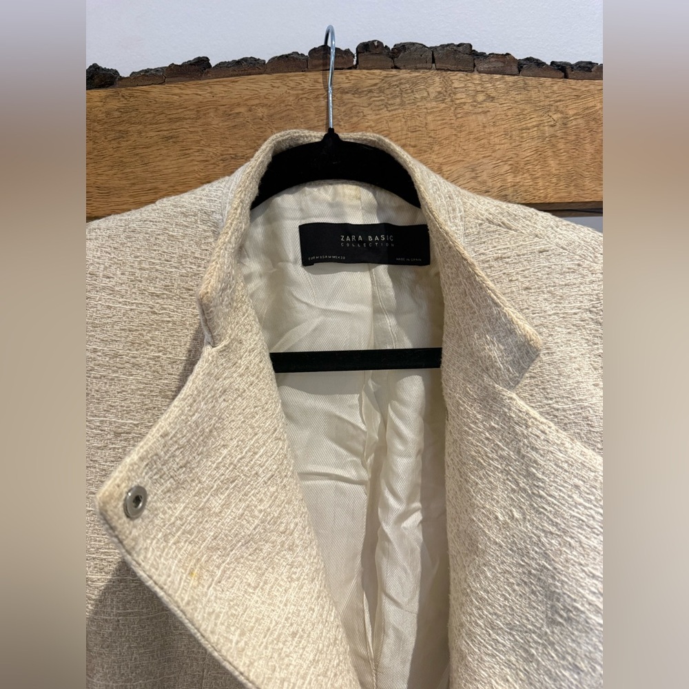 Zara Cream Textured Blazer